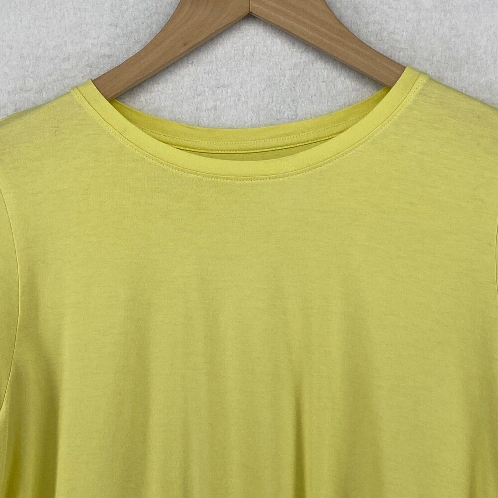 EILEEN FISHER Top S Organic Cotton Jersey Crewneck Short Sleeve Yellow - Picture 4 of 13